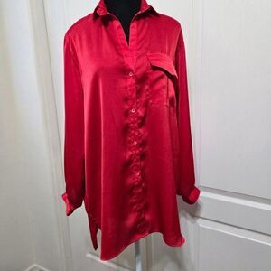Victoria's Secret Red Satin Blouse